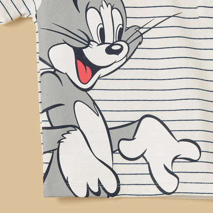 Tom and Jerry Print Cotton T-shirt and Shorts Set
