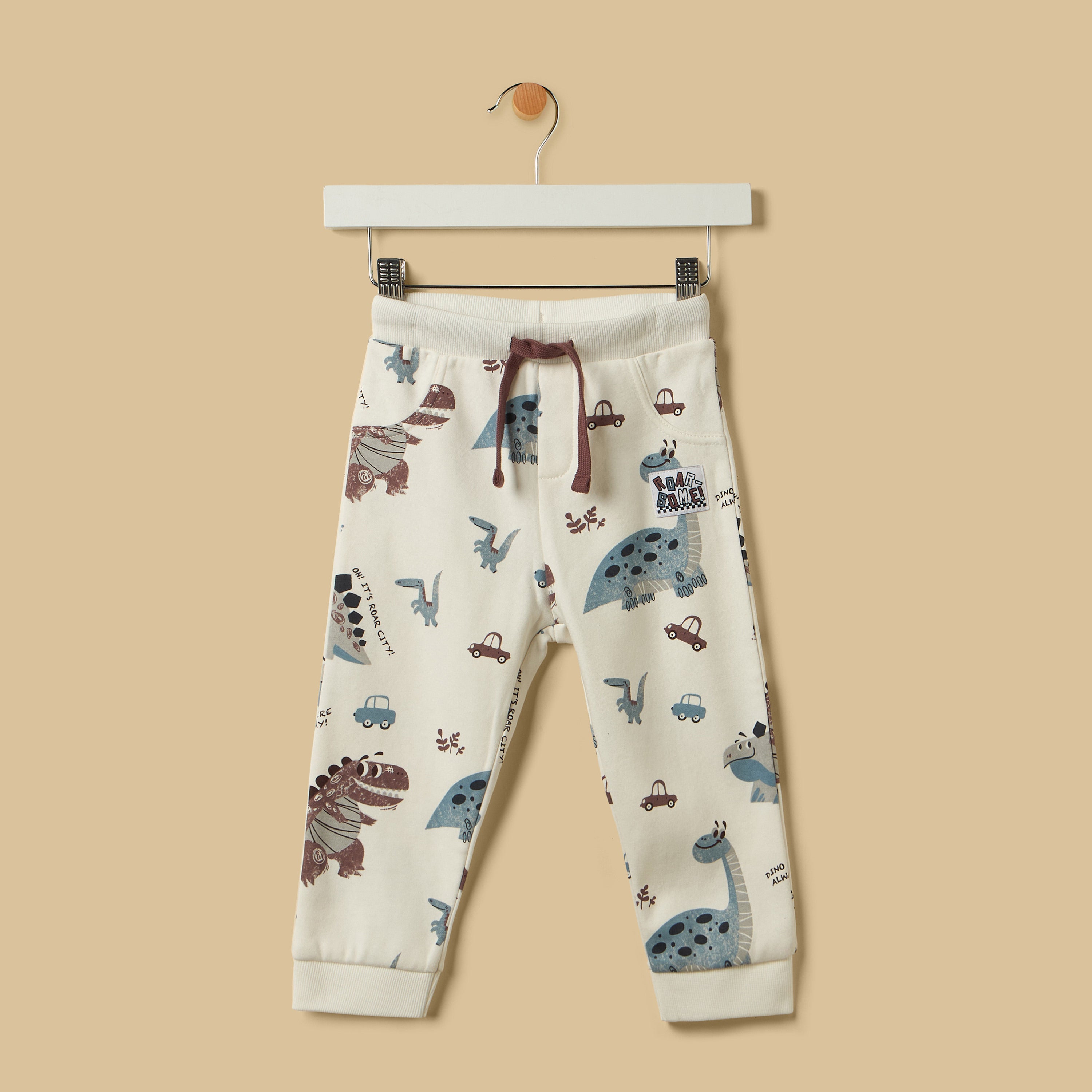Dinosaur Print Terry Sweatshirt with Joggers
