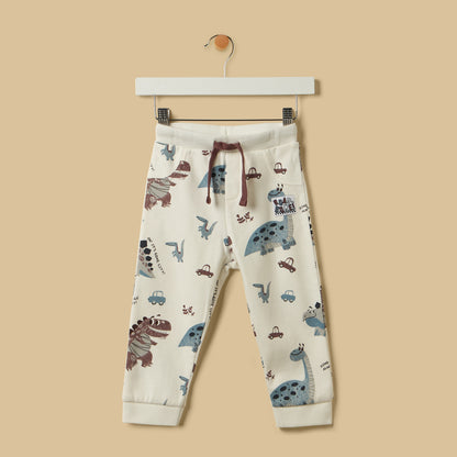 Dinosaur Print Terry Sweatshirt with Joggers
