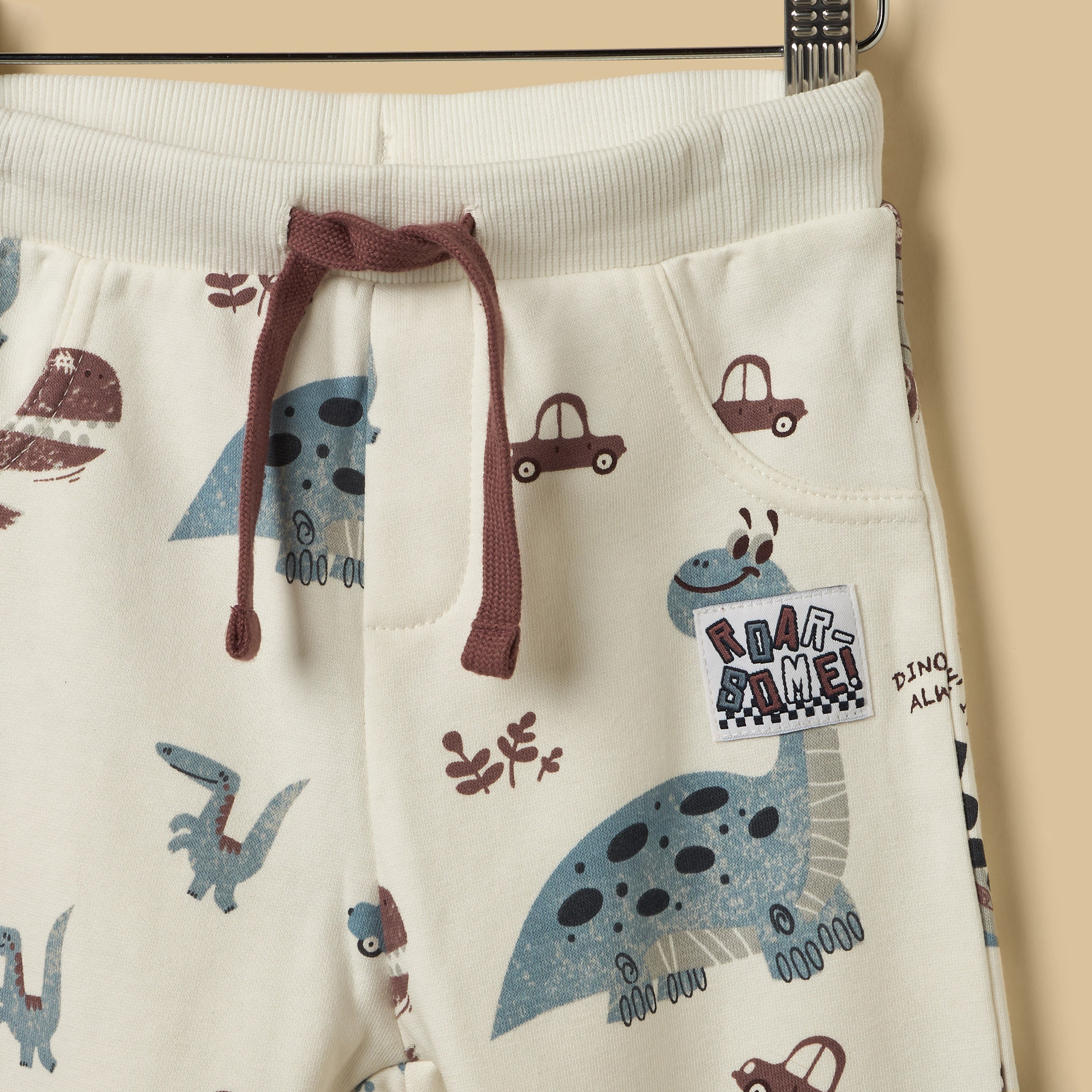 Dinosaur Print Terry Sweatshirt with Joggers