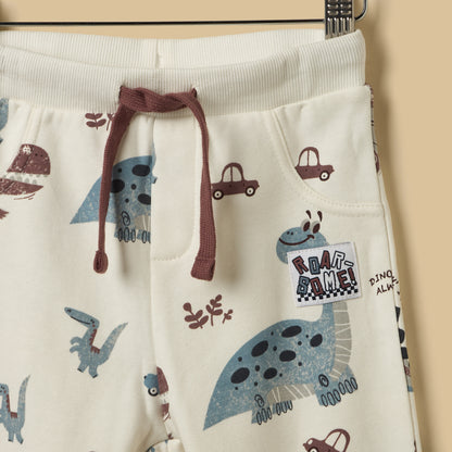Dinosaur Print Terry Sweatshirt with Joggers