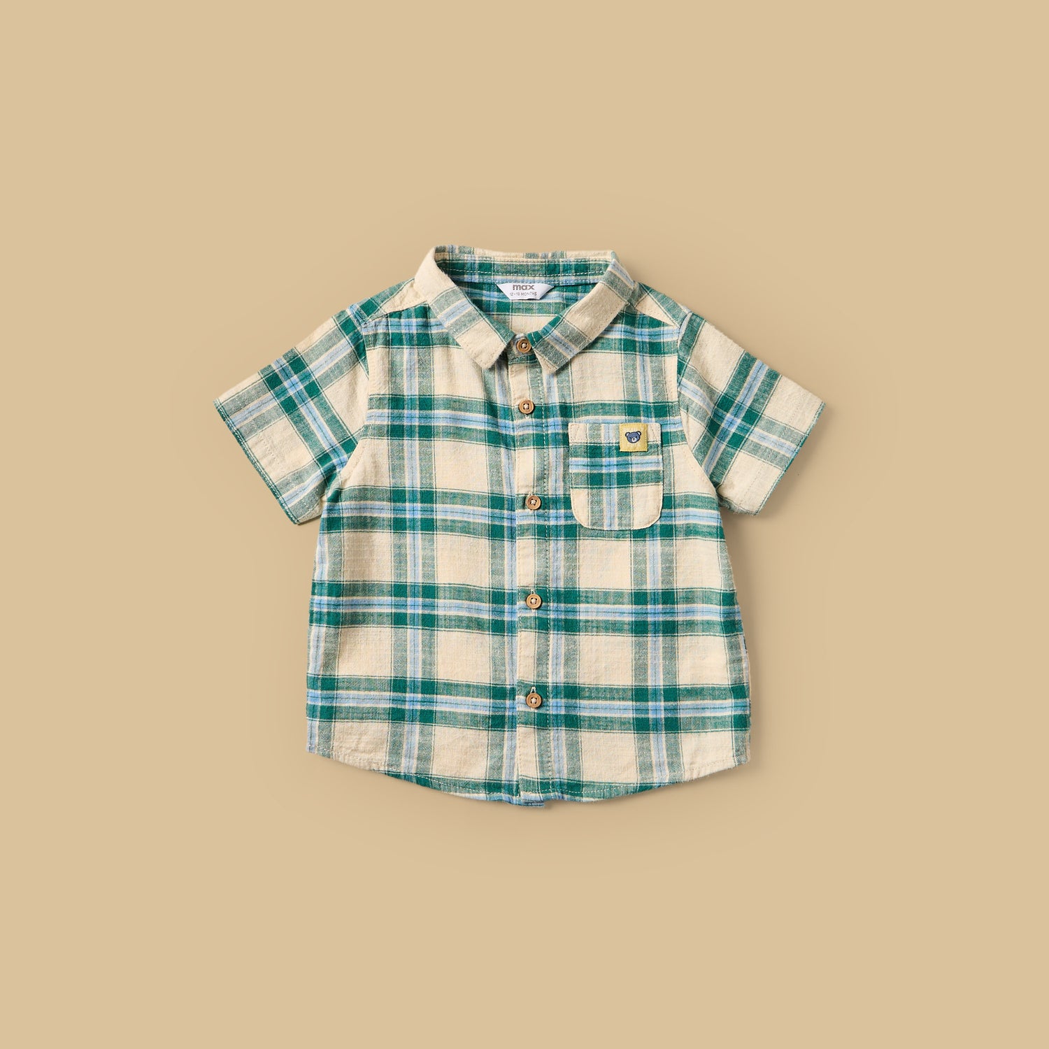 Checked Cotton Shirt with T-shirt and Denim Shorts Set
