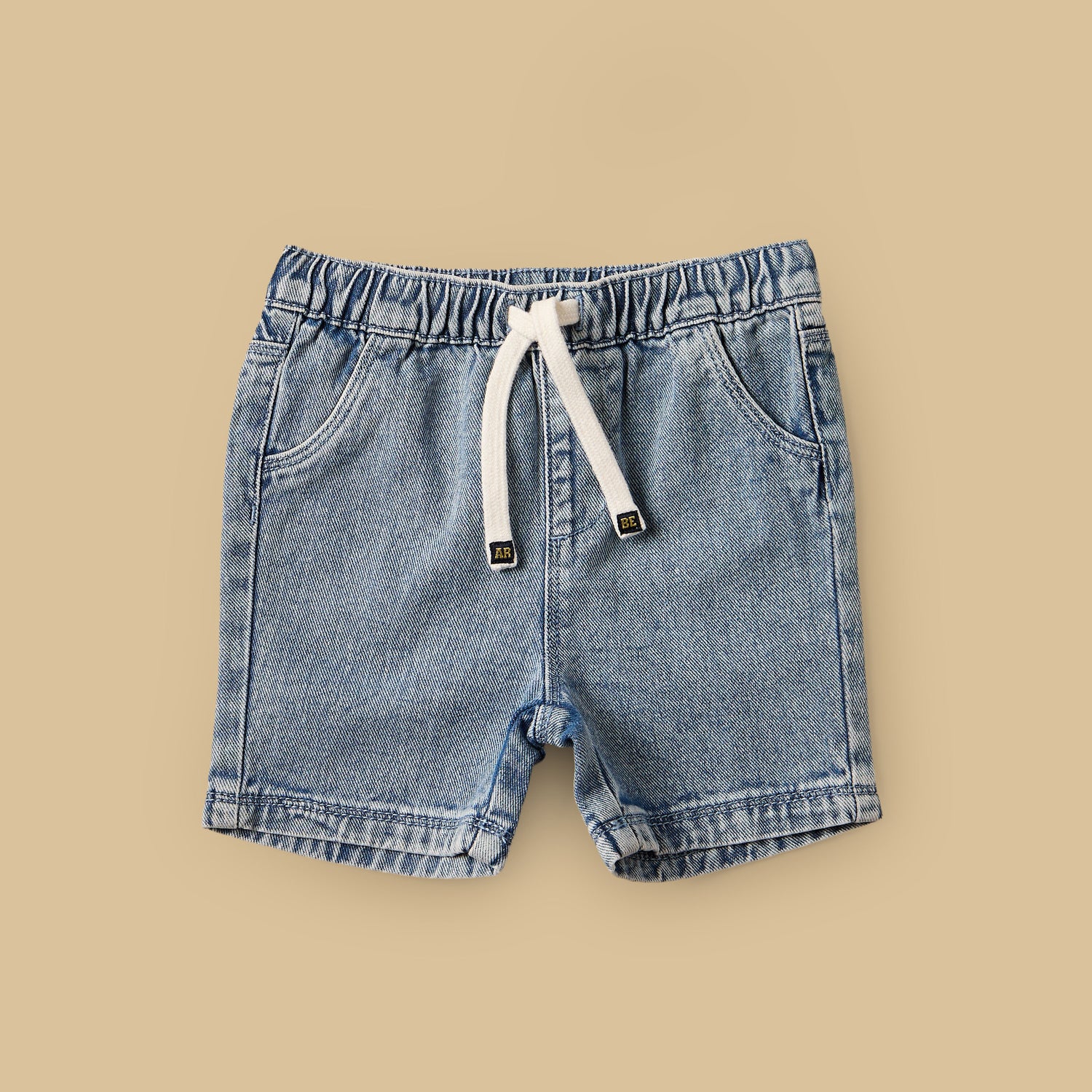 Checked Cotton Shirt with T-shirt and Denim Shorts Set