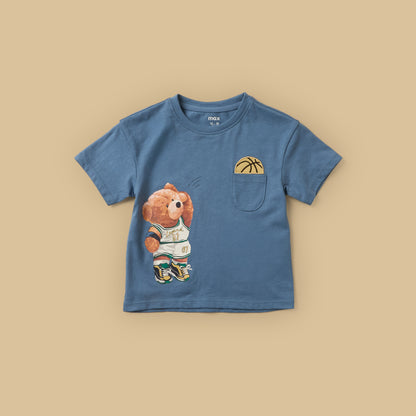 Pack of 3 - Little League Bear Print Cotton T-shirt