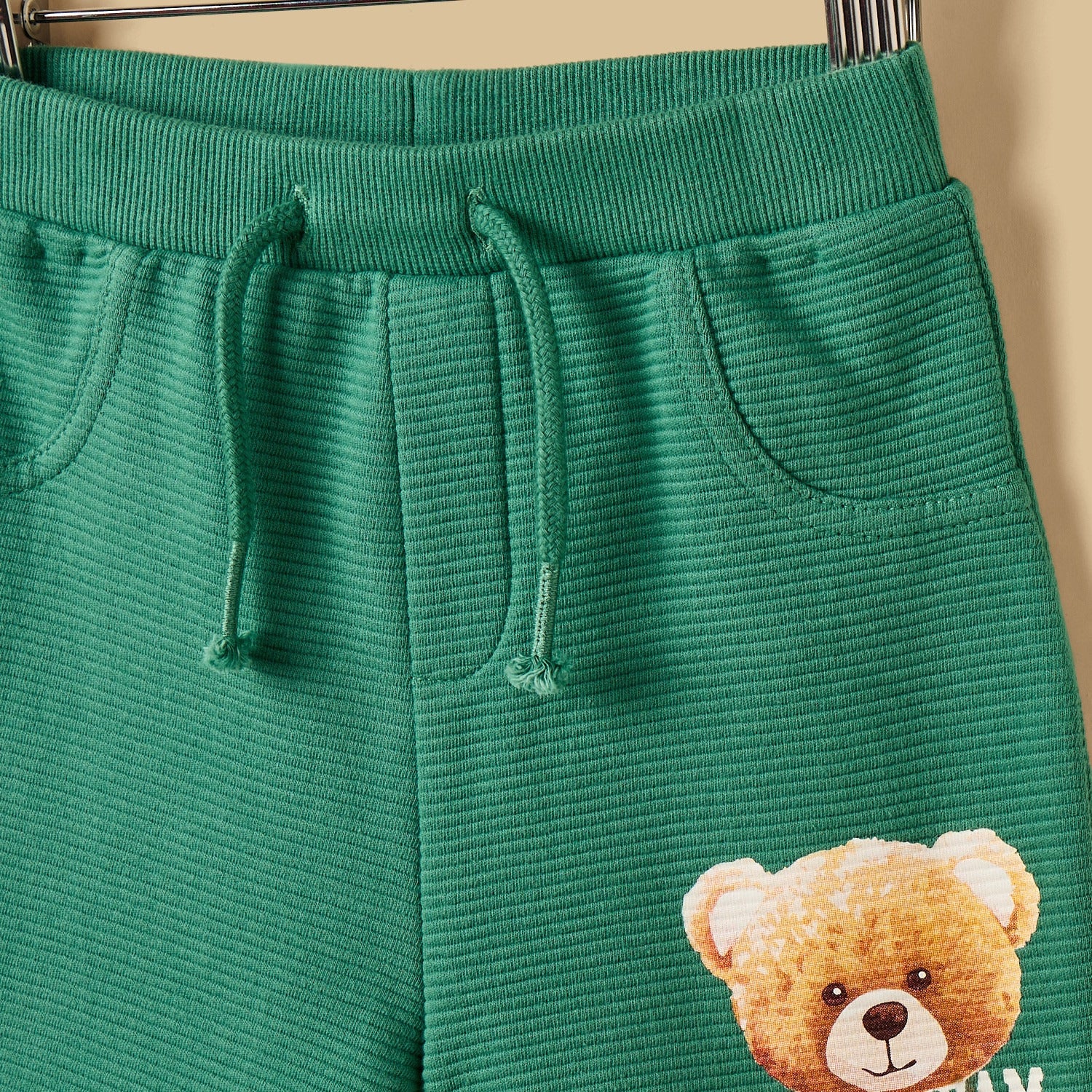 Bear Print Cotton T-shirt and Shorts Set
