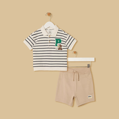 Winnie the Pooh Embroidered T-shirt and Shorts Set - Multicolour / 12-18 mths