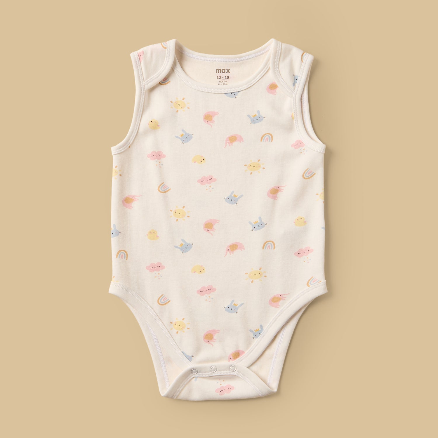 Pack of 3 - Assorted Sleeveless Cotton Bodysuit