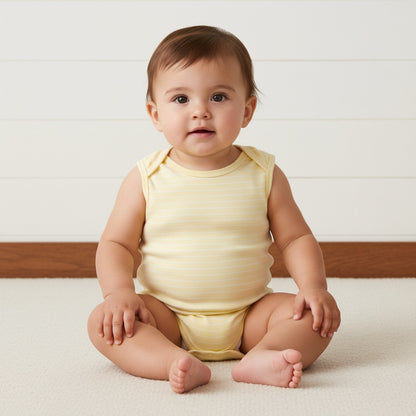 Pack of 3 - Assorted Sleeveless Cotton Bodysuit