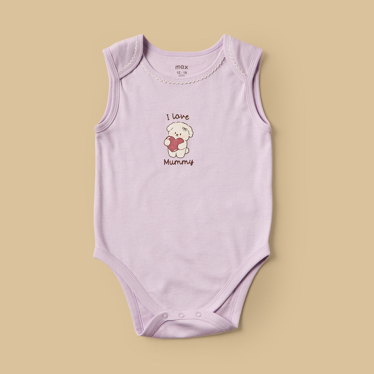 Pack of 3 - Puppy Print Sleeveless Cotton Bodysuit