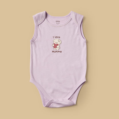 Pack of 3 - Puppy Print Sleeveless Cotton Bodysuit