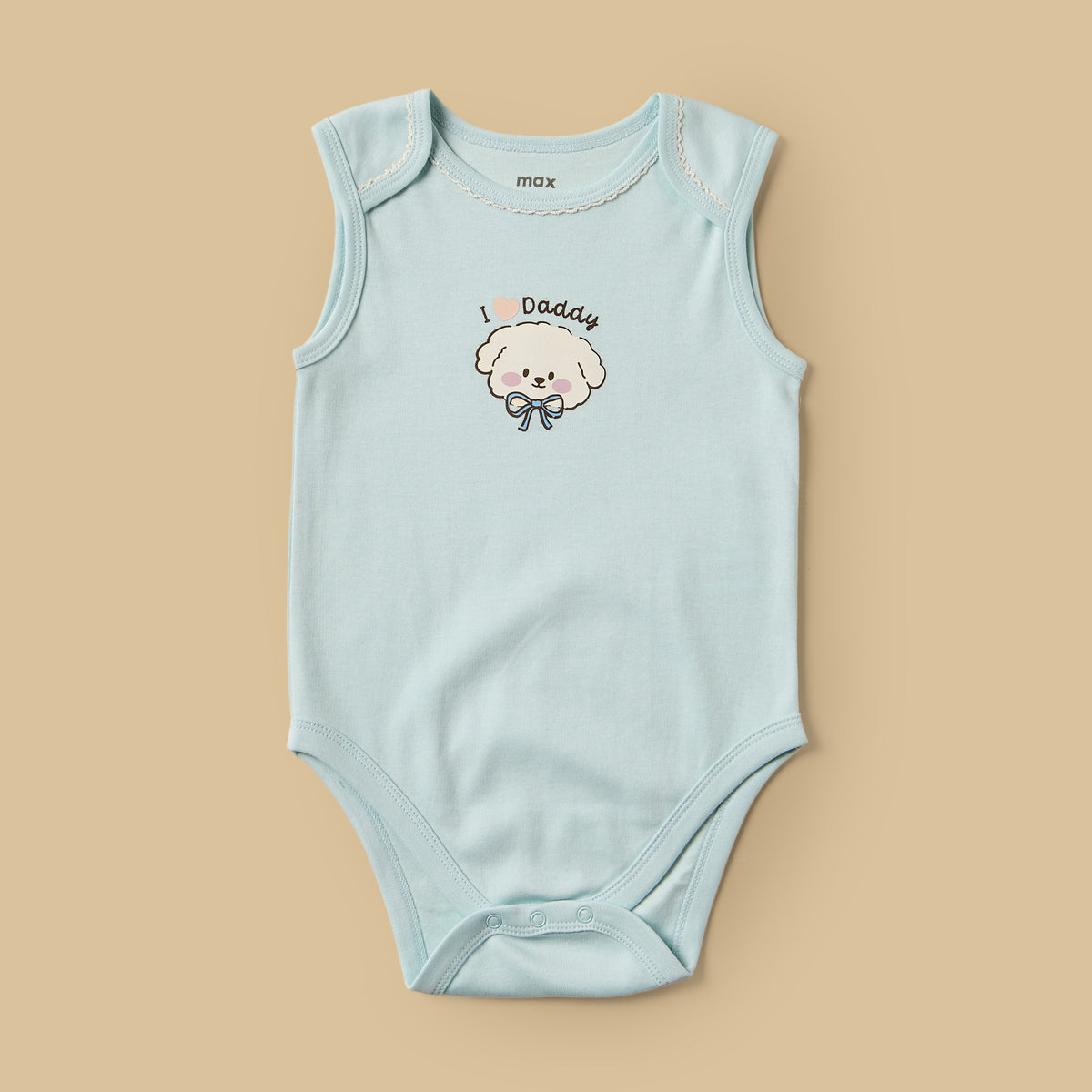 Pack of 3 - Puppy Print Sleeveless Cotton Bodysuit