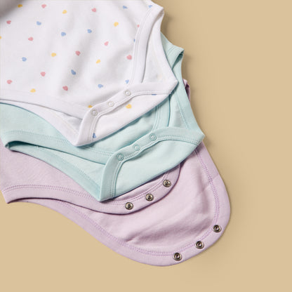 Pack of 3 - Puppy Print Sleeveless Cotton Bodysuit
