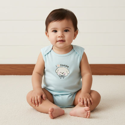 Pack of 3 - Puppy Print Sleeveless Cotton Bodysuit
