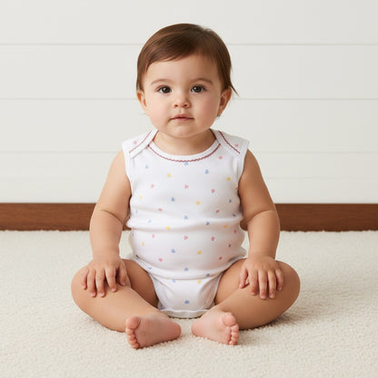 Pack of 3 - Puppy Print Sleeveless Cotton Bodysuit