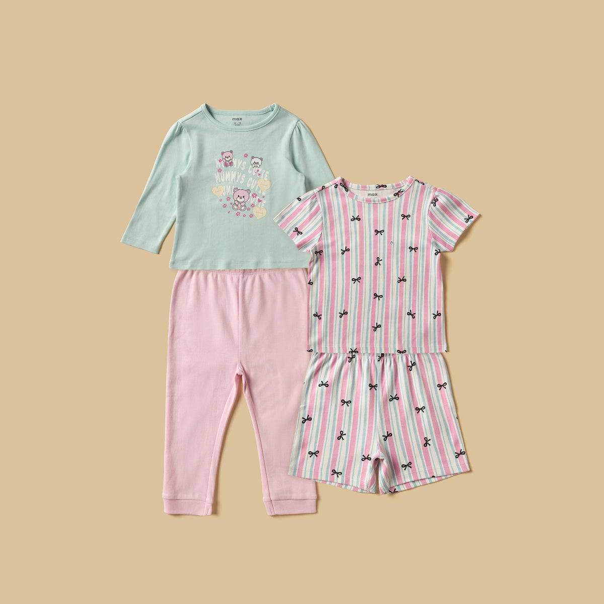 Pack of 2 - Printed Cotton Pyjama Set