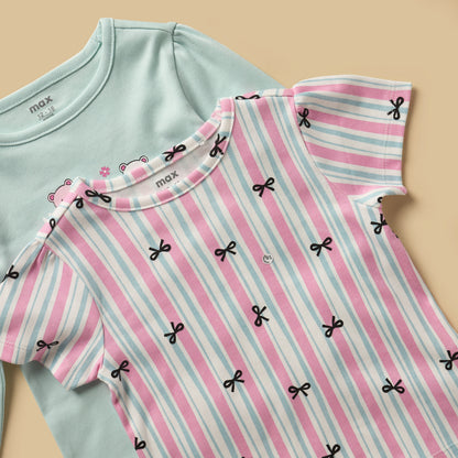 Pack of 2 - Printed Cotton Pyjama Set