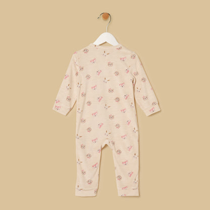 Printed Velour Sleepsuit
