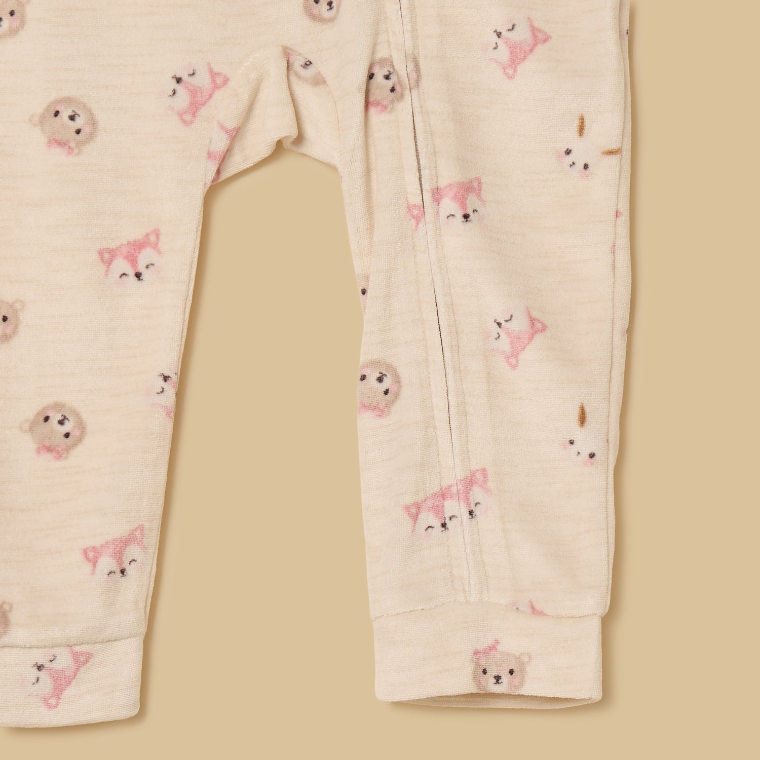 Printed Velour Sleepsuit