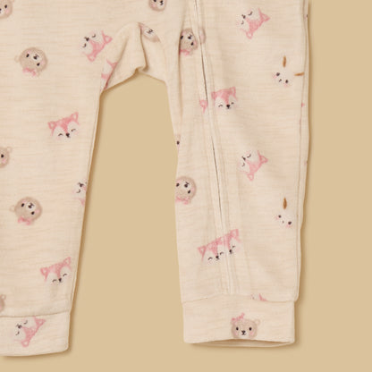 Printed Velour Sleepsuit
