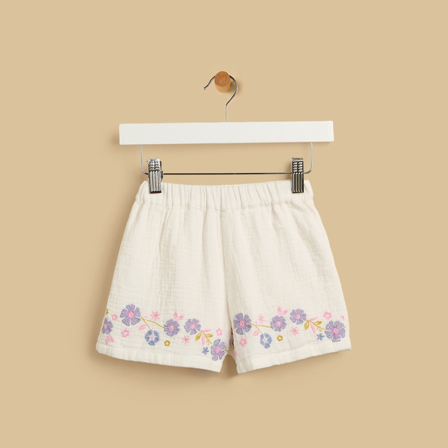 Floral Embroidered Top and Shorts Set