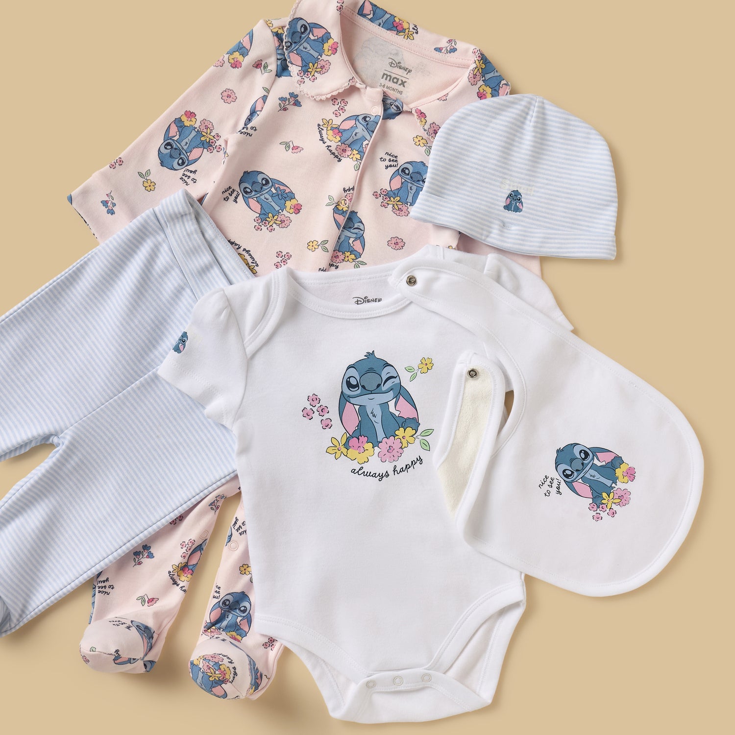 Stitch Print 5-Piece Cotton Clothing Set