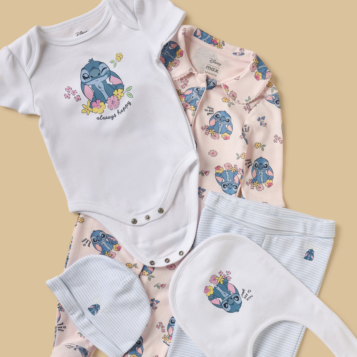 Stitch Print 5-Piece Cotton Clothing Set