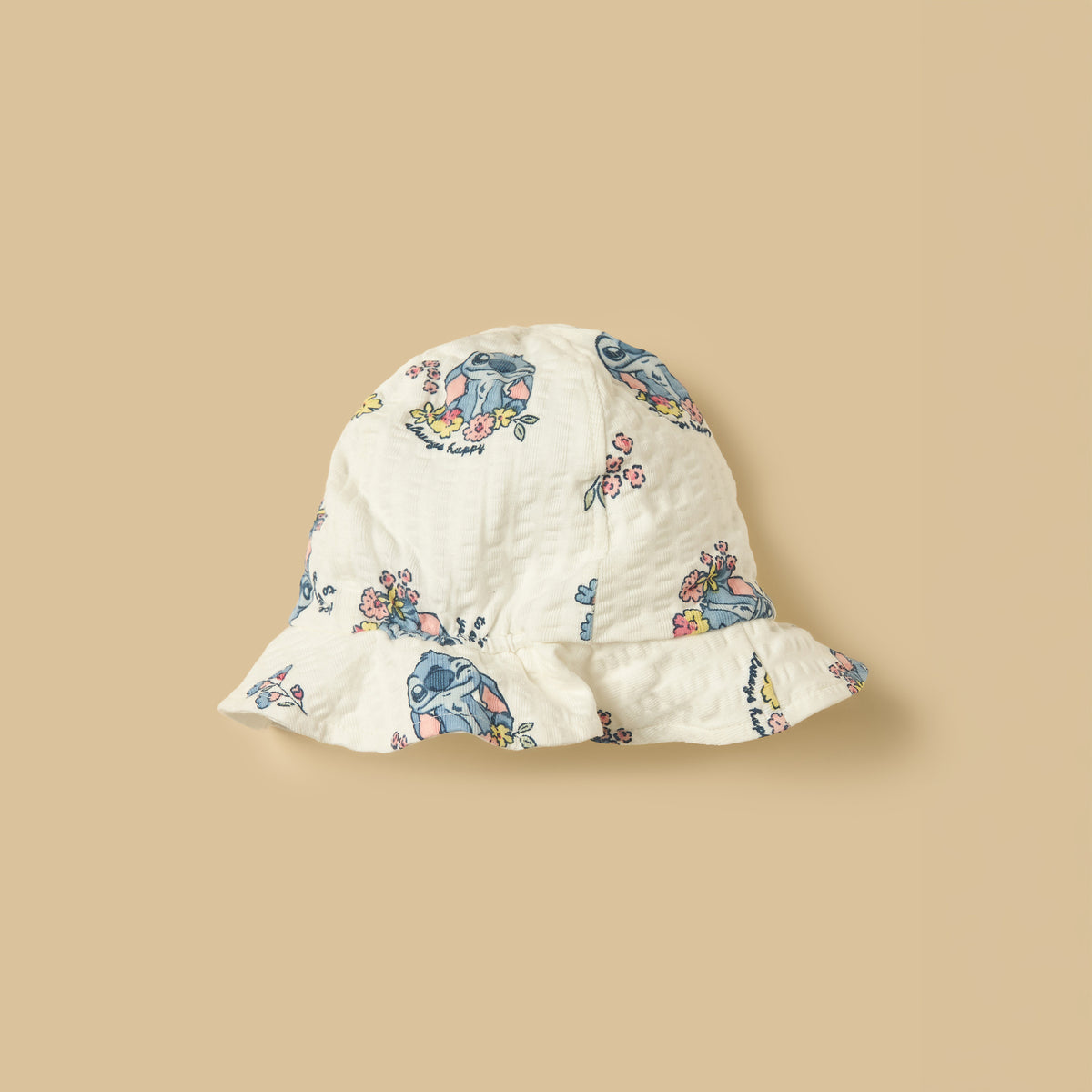 Stitch Print Cotton Romper with Cap