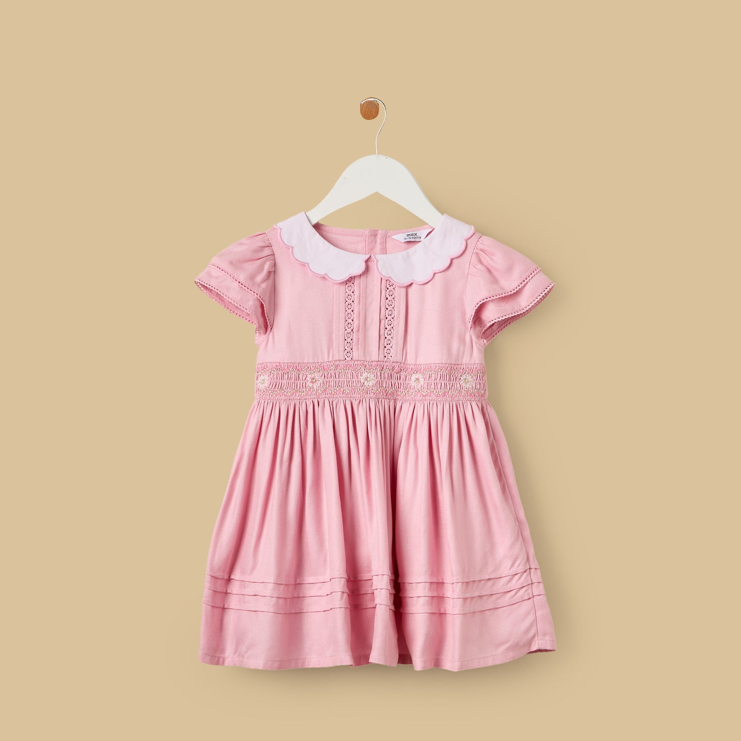Shirred Peter Pan Collar Dress with Bloomers