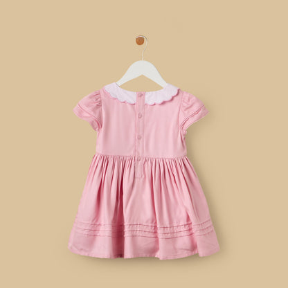 Shirred Peter Pan Collar Dress with Bloomers