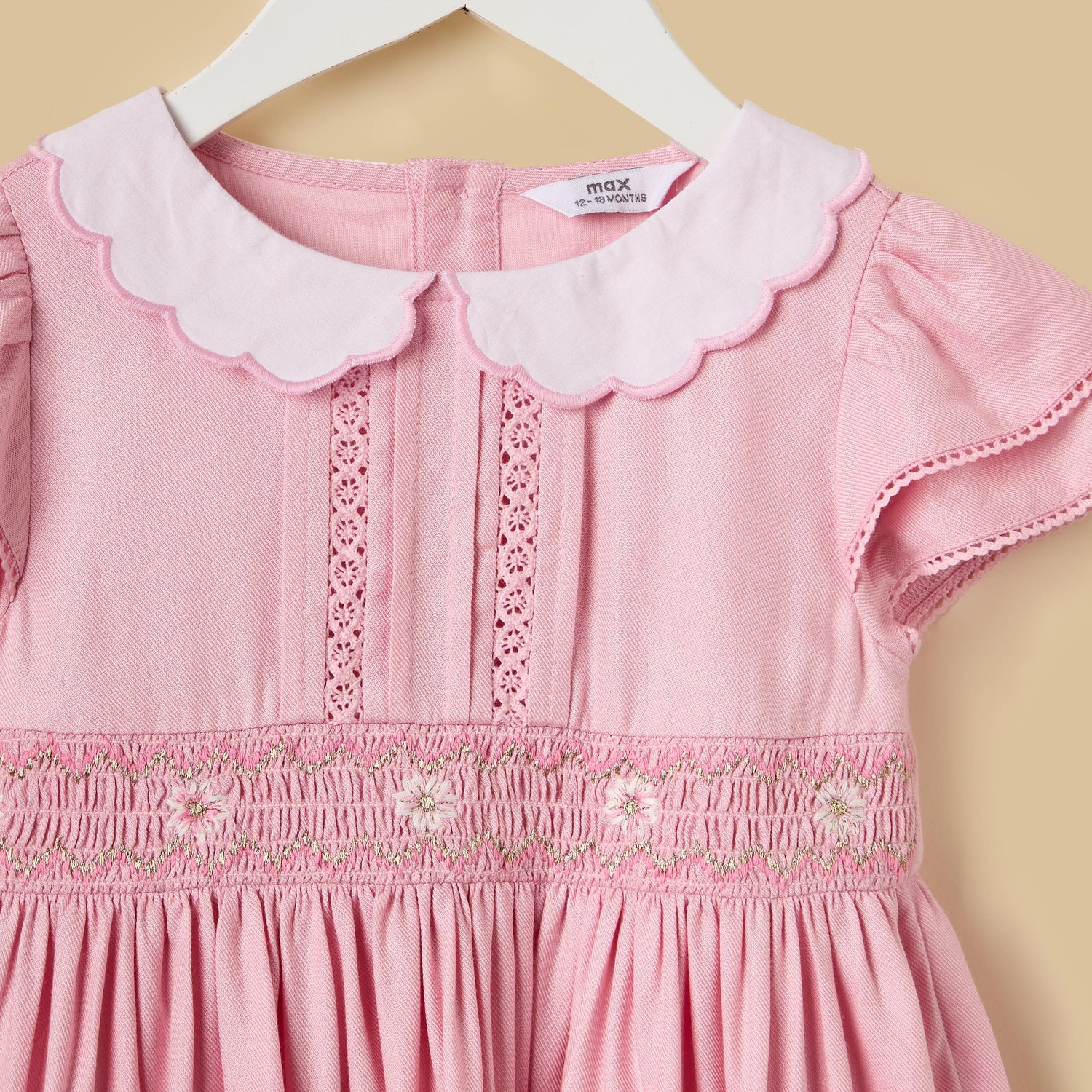 Shirred Peter Pan Collar Dress with Bloomers