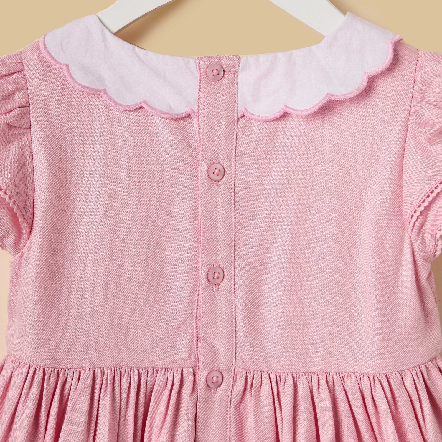 Shirred Peter Pan Collar Dress with Bloomers