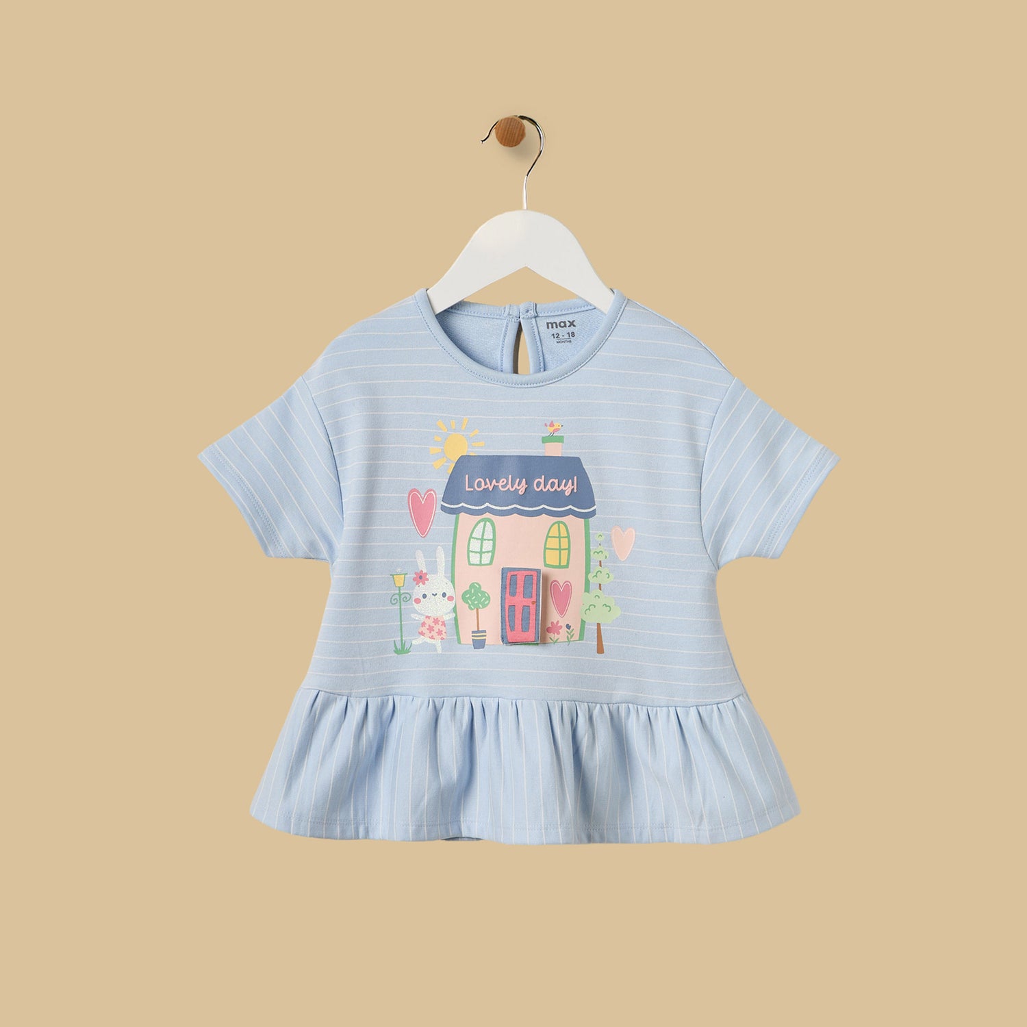 House Print Cotton Top and Shorts Set