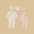 Fairy Print 6-Piece Cotton Clothing Set - Pink / 0-3 mths