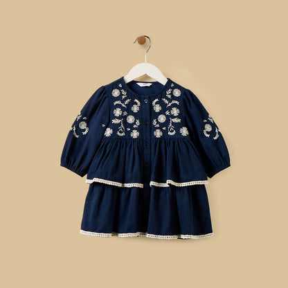 Embroidered Dress with Bloomers