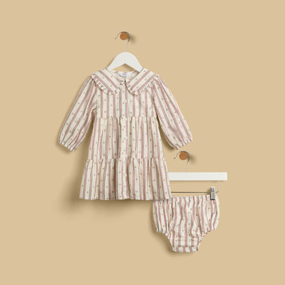 Striped Dress with Bloomers - Cream / 12-18 mths