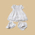 Floral Print Smocked Dress with Cap - Cream / 12-18 mths