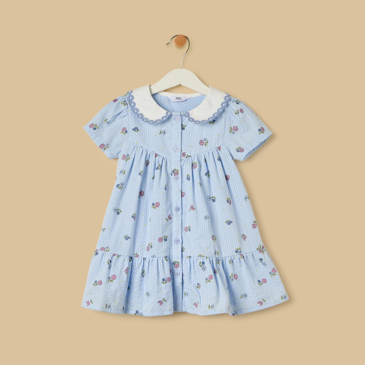 Seersucked Printed Cotton Dress with Bloomers