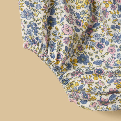 Floral Print Tiered Dress with Bloomers
