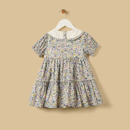 Floral Print Tiered Dress with Bloomers