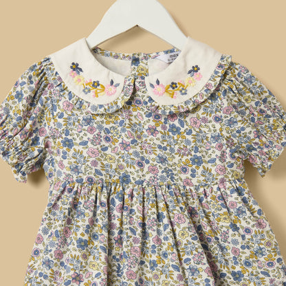 Floral Print Tiered Dress with Bloomers