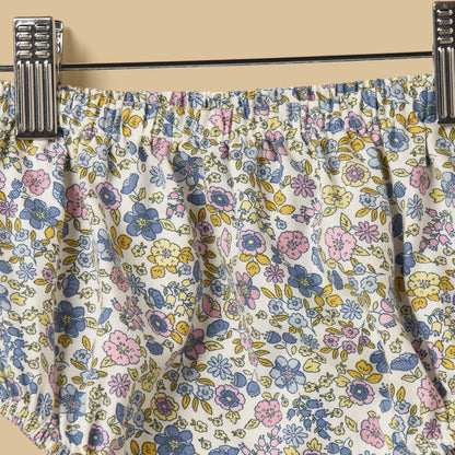 Floral Print Tiered Dress with Bloomers