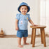 Applique Detail T-shirt with Shorts and Cap Set - Blue / 12-18 mths