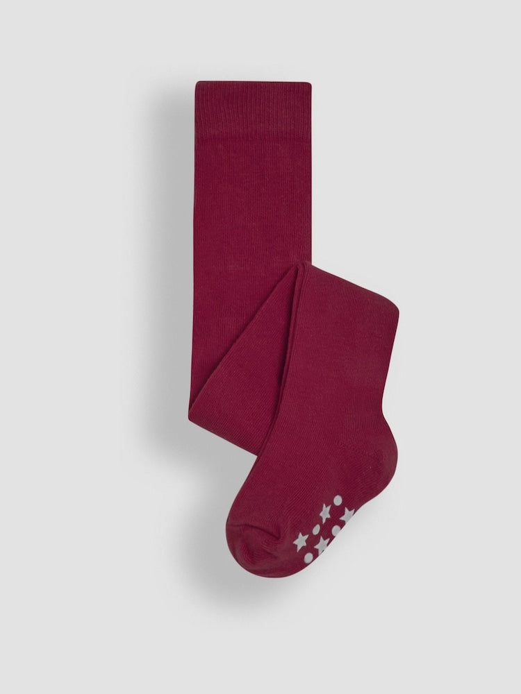 JoJo Maman Bébé Berry Pink Cotton Rich Plain Tights - Size Up To 6 Months (50 - 68cm)
