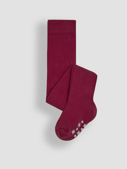 JoJo Maman Bébé Berry Pink Cotton Rich Plain Tights - Size Up To 6 Months (50 - 68cm)
