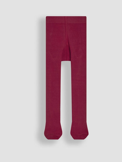 JoJo Maman Bébé Berry Pink Cotton Rich Plain Tights - Size Up To 6 Months (50 - 68cm)