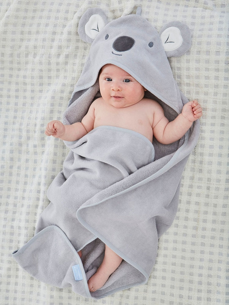JoJo Maman Bébé Grey Koala Character Hooded Towel - Size One
