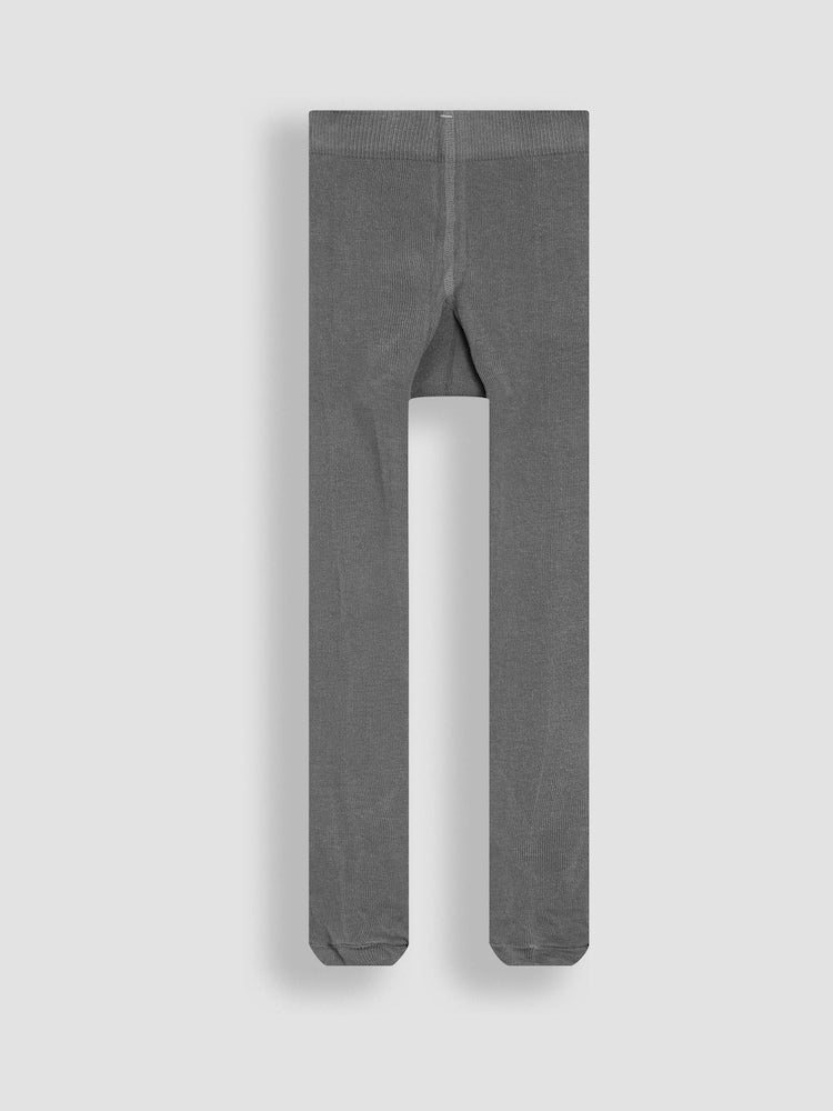 JoJo Maman Bébé Dark Grey Cotton Rich Plain Tights - Size Up To 6 Months (50 - 68cm)