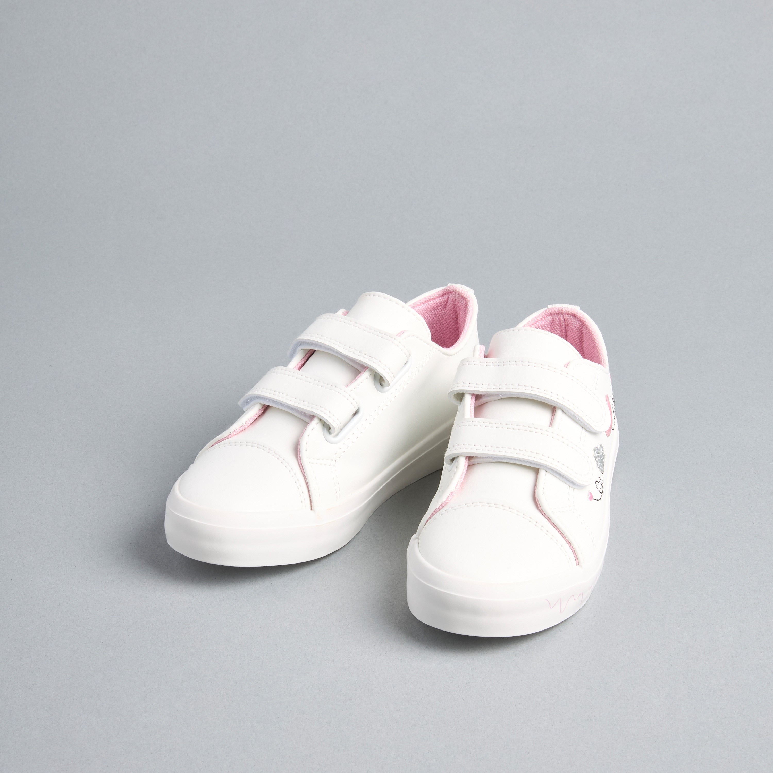 Graffiti Print Sneakers with Hook and Loop Closure