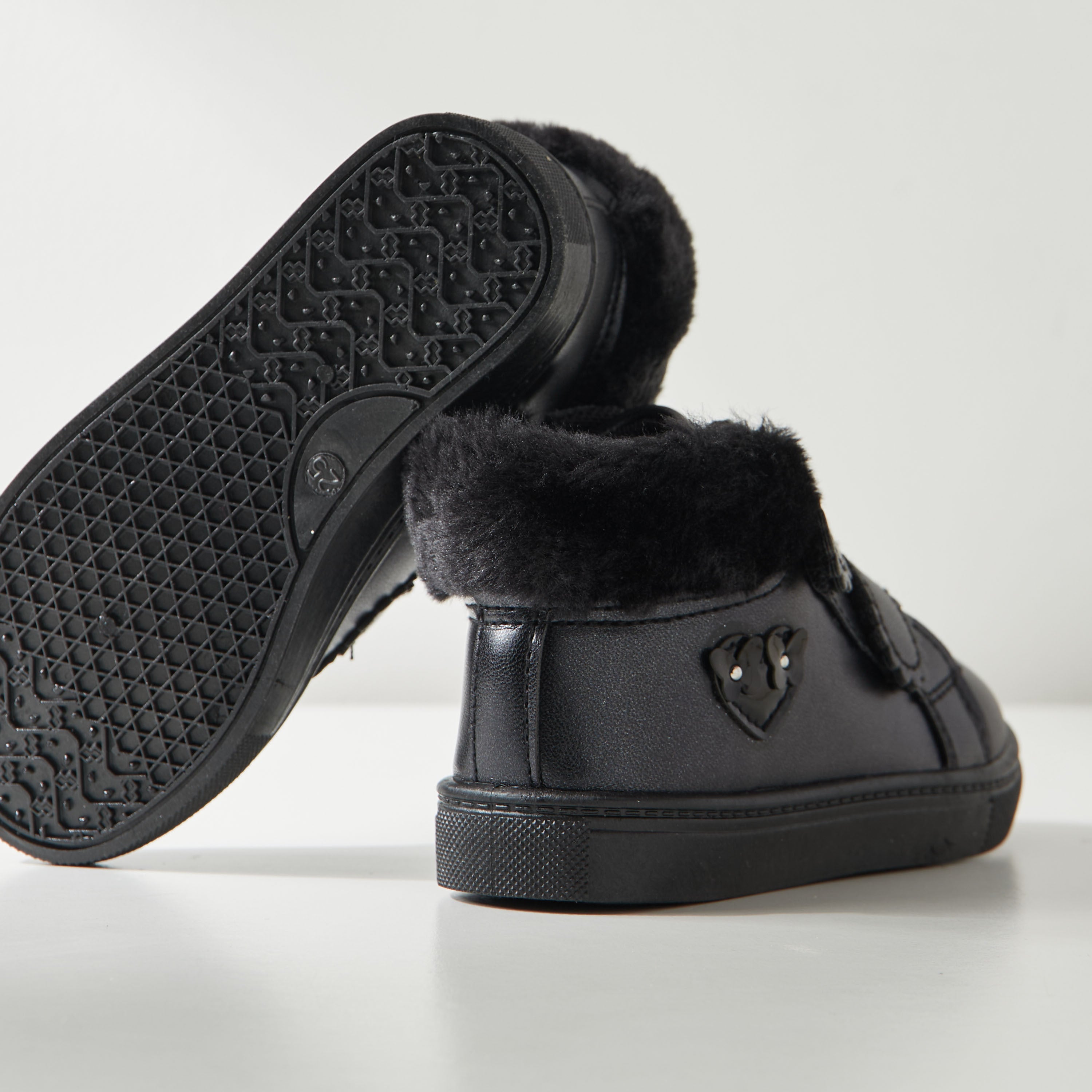 Plain High Top Sneakers with Hook and Loop Closure