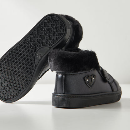 Plain High Top Sneakers with Hook and Loop Closure